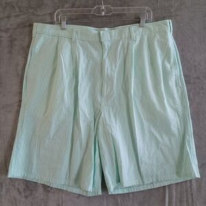 THarris Preppy Shorts Sz 40 Mens Seersucker Mint Green White Cotton‎ Golf Casual